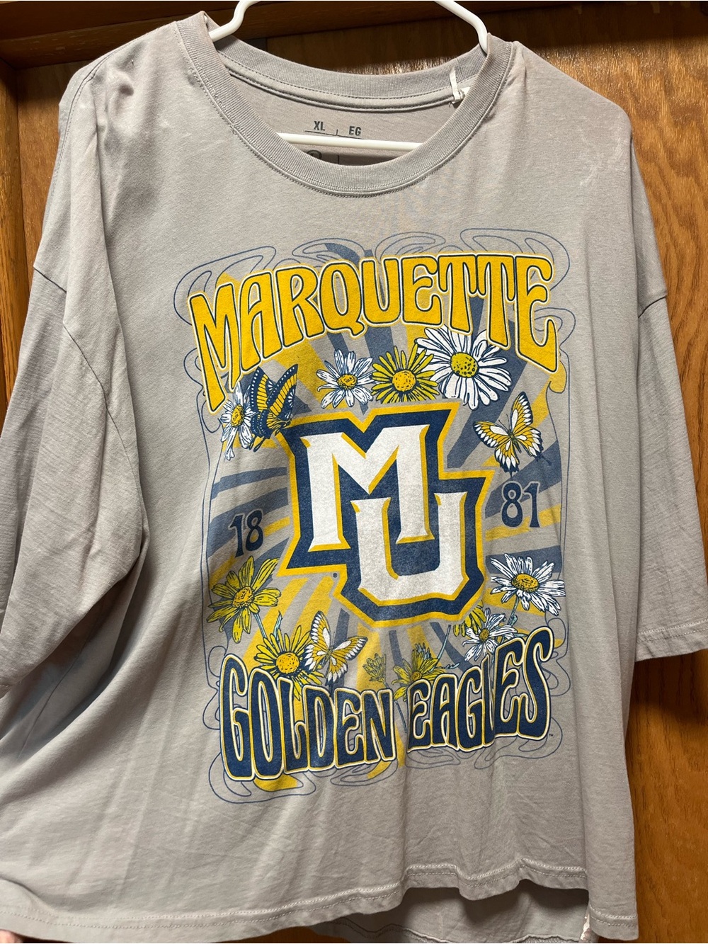 Pressbox Marquette Golden Eagles Gray & Yellow Graphic Tee